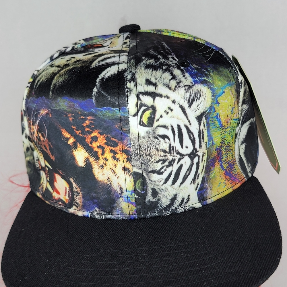 H25721 NWT Professional Style Blank Animal Print Snapback Baseball Cap - Chrome